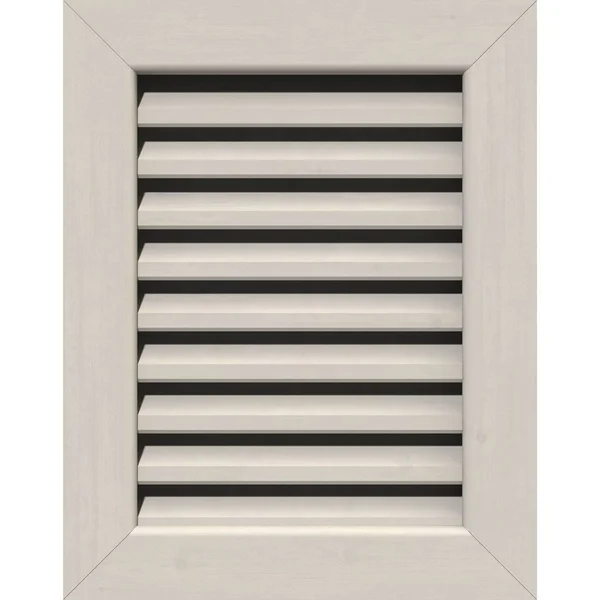 Ekena Millwork GVWVE34X1601SFPPI 34x22W x 16x22H Vertical Gable Vent (39x22W x 21x22H Frame Size): Primed - Functional, Smooth Pi