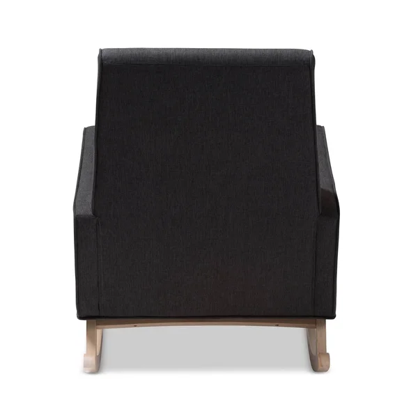 Mid Century Fabric Rocking Chair by Baxton Studio Charcoal