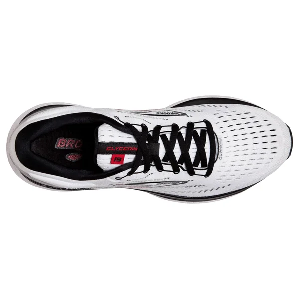 Brooks Men's Glycerin 19 - White - Black - Red - 7.5 - D