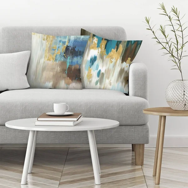 Flurry and Seaway Set of 2 Decorative Pillows - 14x14