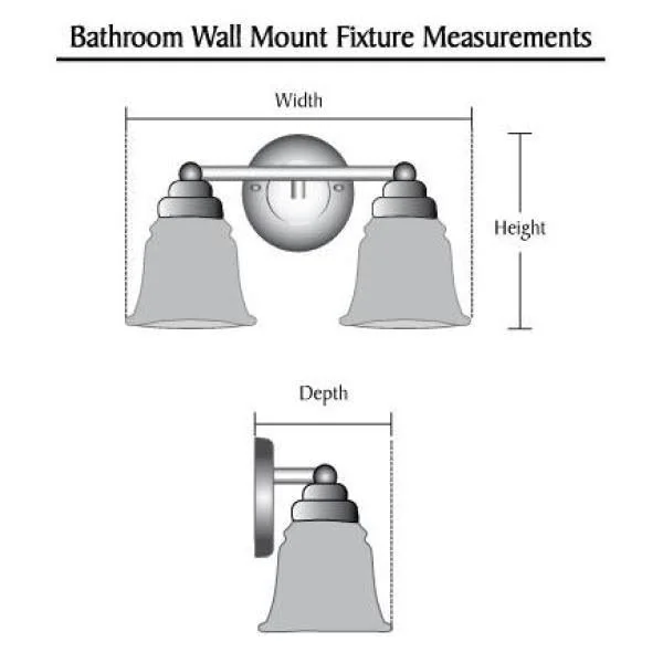 Aspen Creative 62134 - Two-Light Metal Bathroom Vanity Wall Light Fixture, 12x22 Wide, Transitional Design in Brushed Nickel with