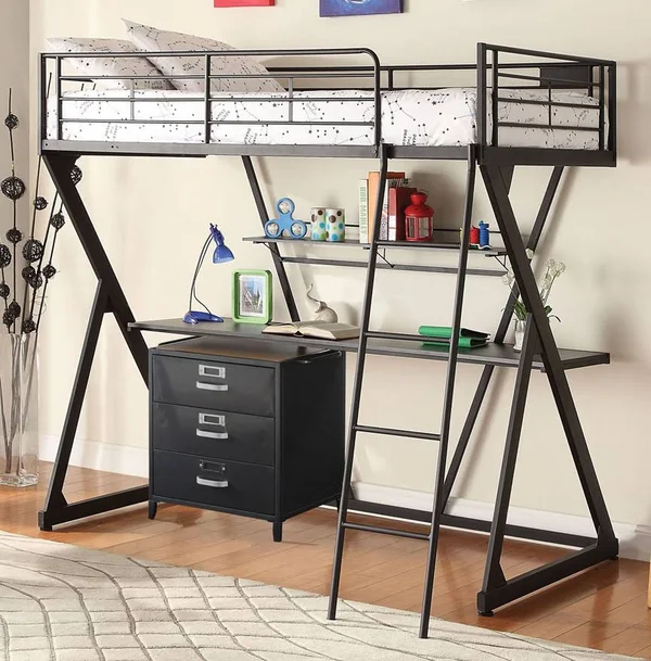 Acme Zazie Loft Bed Sandy Black