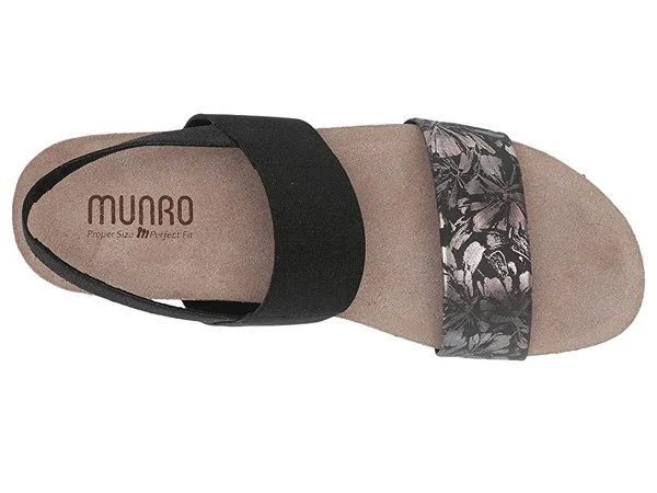 Munro Pisces Womens Molded Insoles Slip on Wedge Sandals, Dark Floral