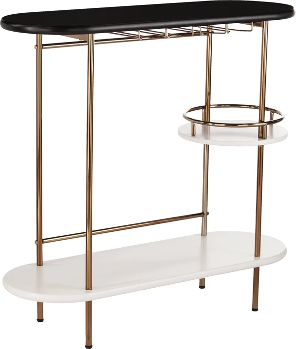 Southern Enterprises Dagney Wine & Bar Table with Glassware Storage