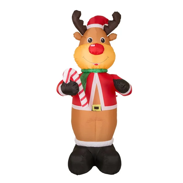 Glitzhome 8&H Lighted Inflatable Decor - Reindeer