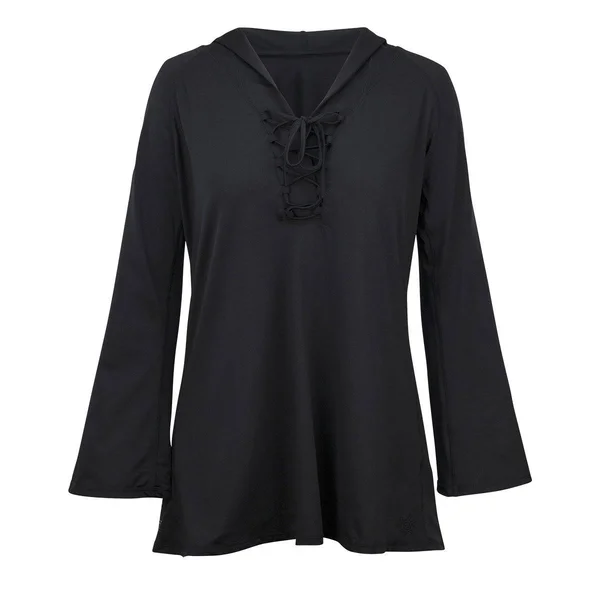 UV Skinz Women's UPF Hooded Cover Up, Sun Protection Cover Up Shirt, Size: 2XL, Color: Black