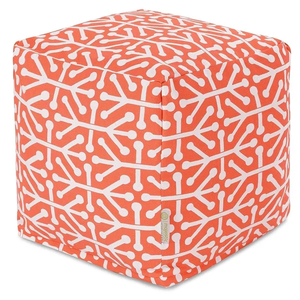 Majestic Home Goods Aruba Indoor - Outdoor Ottoman Pouf Cube - Pacific