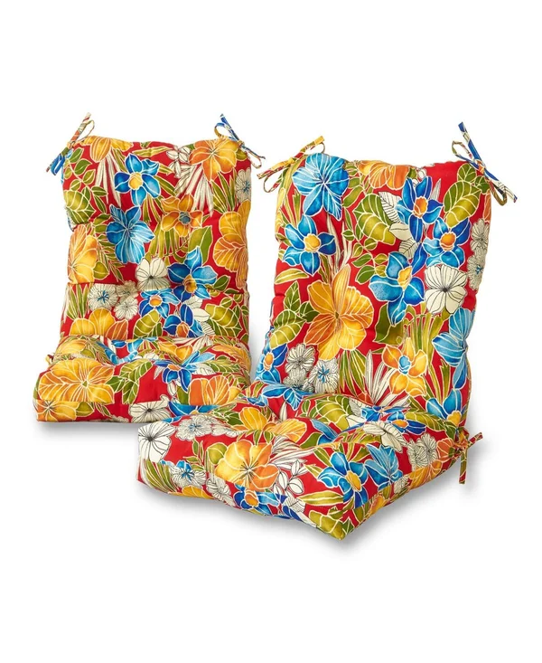 Set of 2 Outdoor Seat/Back Chair Cushion Baltic Greendale Home Fashions - 42 x 21 x 4 inches