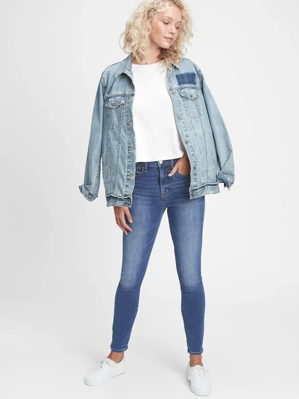 Gap Women's High Rise True Skinny Jeans with Washwell Medium Indigo Size 35