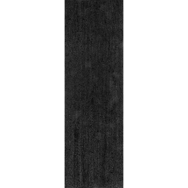 nuLOOM Rigo Hand Woven Jute Runner Rug, 2& 6x22 x 6&, Black