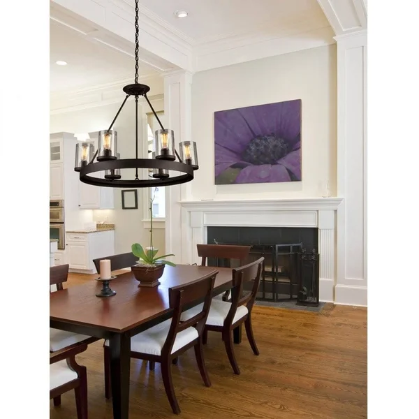 Artistry Lighting Four Light Chandelier Matte Black & Harvest Brass - Exact Size AC11082