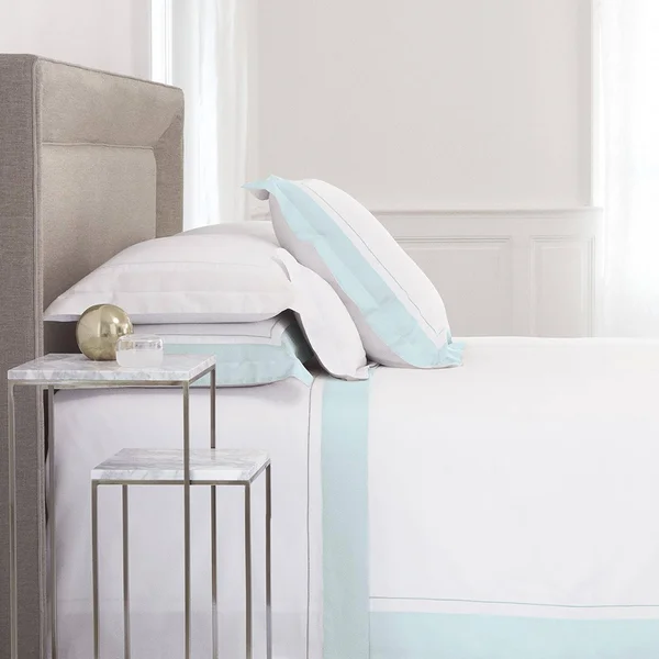 Yves Delorme Lutece Sateen Pillowcase - Aqua