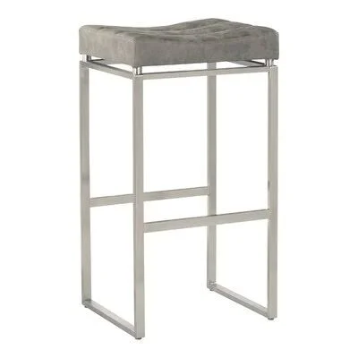 Mercury Row Westbrooks Bar & Counter Stool Seat Height: Bar Stool (30x22 Seat Height), Upholstery: Retro Gray