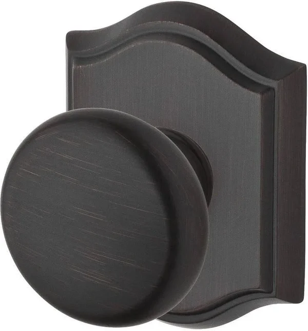 Baldwin EN.ROU.TAR.150 Entry Round Knob & Traditional Arch Rose Satin Nickel
