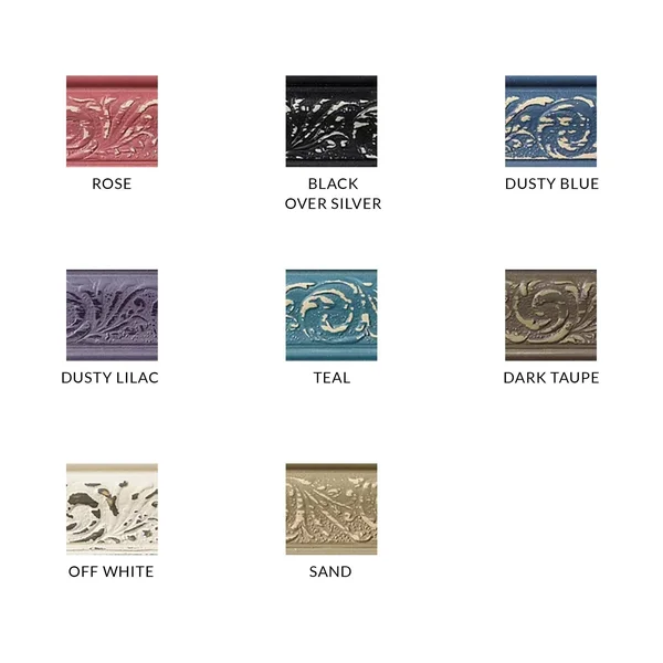 Modern Baroque Embossed Frame in Dusty Lilac - 12x22 x 16x22