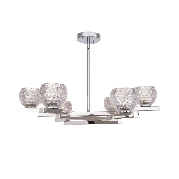 Woodbridge Lighting 18516 Jewel 6-Light Chandelier Opal Cylinder Glass
