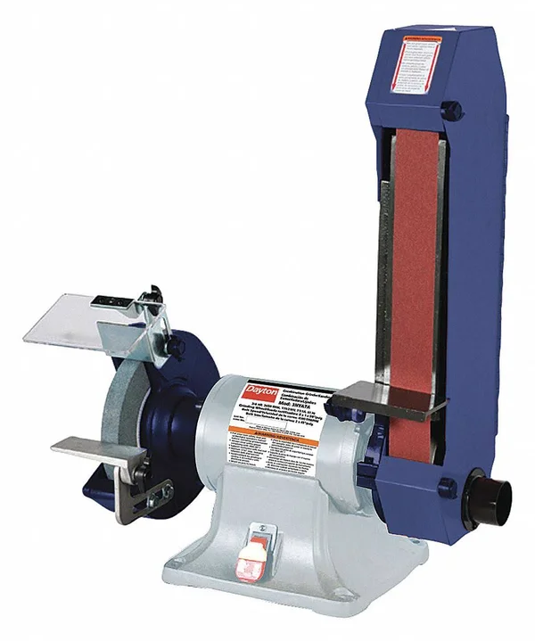 Dayton 3NYA7 Combo Belt & Bench Grinder, 8 in Dia, 2x48