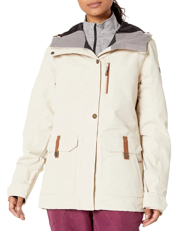 Roxy Snow Women's Andie Jacket, Oyster Gray, XL