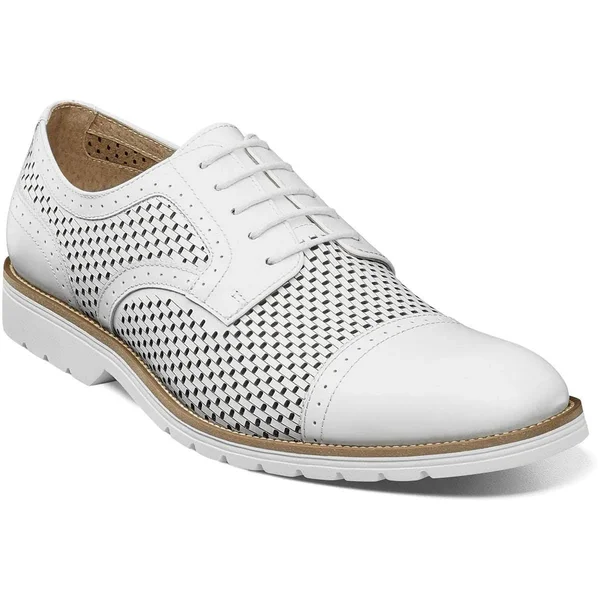 Stacy Adams Shoes Ellery Cap Toe Oxford White Size 12