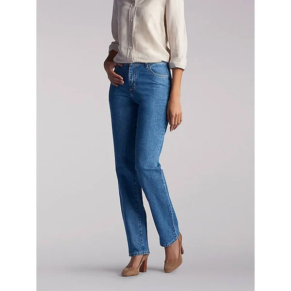Lee Women's Misses Relaxed Fit All Cotton Straight Leg Jean