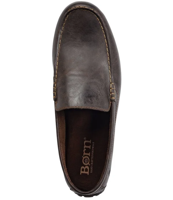 Born Men's Allan Leather Loafers - Dark Brown (Sea Lion) 9.5