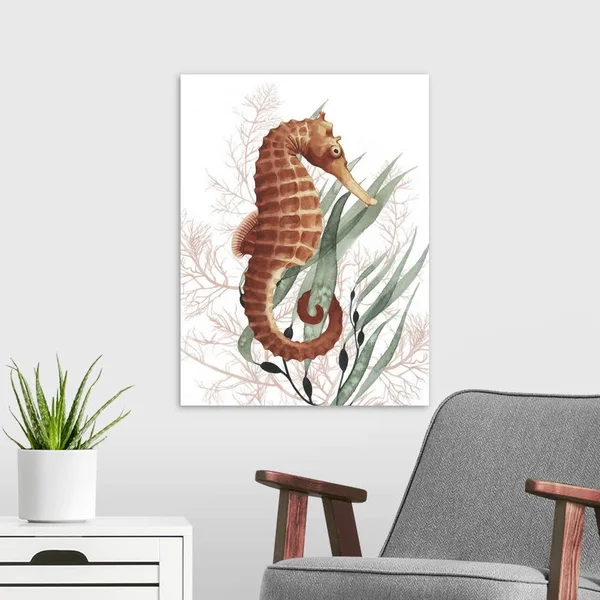 Seahorse Treasures I, Canvas Wall Art, 18x24, Great Big Canvas