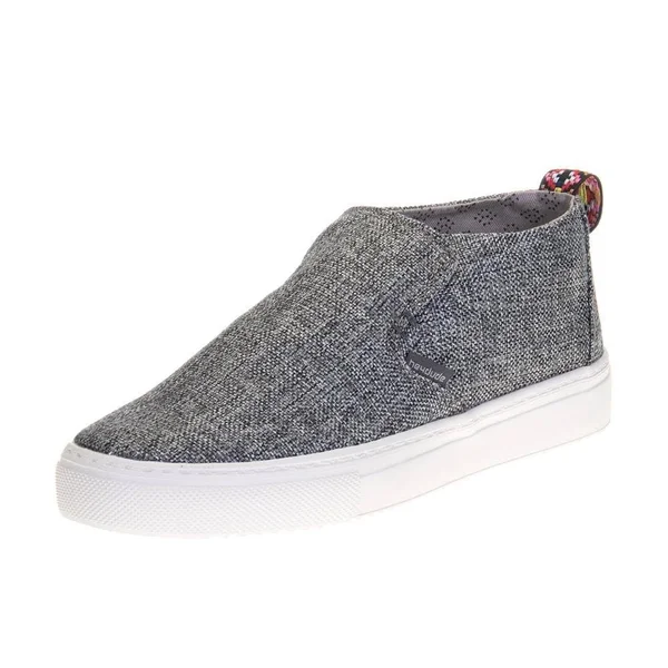 Hey Dude Peyton Linen Women's Shoes Grey Black : 6 M