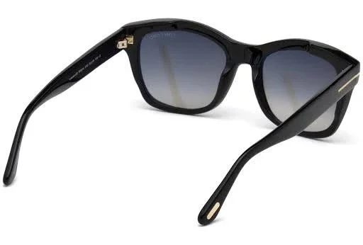 Tom Ford Lauren-02 FT0614 01C Shiny Black Geometric Sunglasses