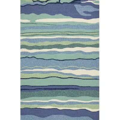 Stough Hand-Knotted Ocean Rug Highland Dunes Rug Size: Rectangle 2' x 3'
