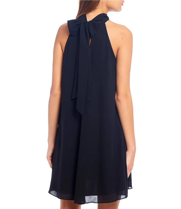 Belle Badgley Mischka Elise Halter Neck Trapeze Dress - 4