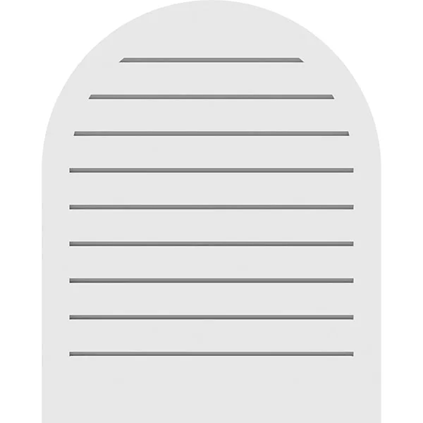 Ekena Millwork GVPRT40X2402SF 40x22W x 24x22H Round Top Surface Mount PVC Gable Vent: Functional - w/ 2x22W x 1-1/2x22P Brickmoul