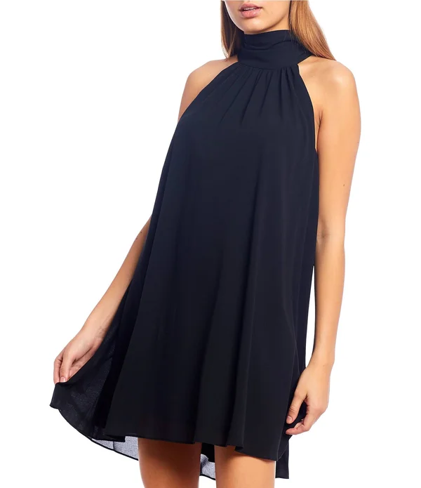 Belle Badgley Mischka Elise Halter Neck Trapeze Dress - 4