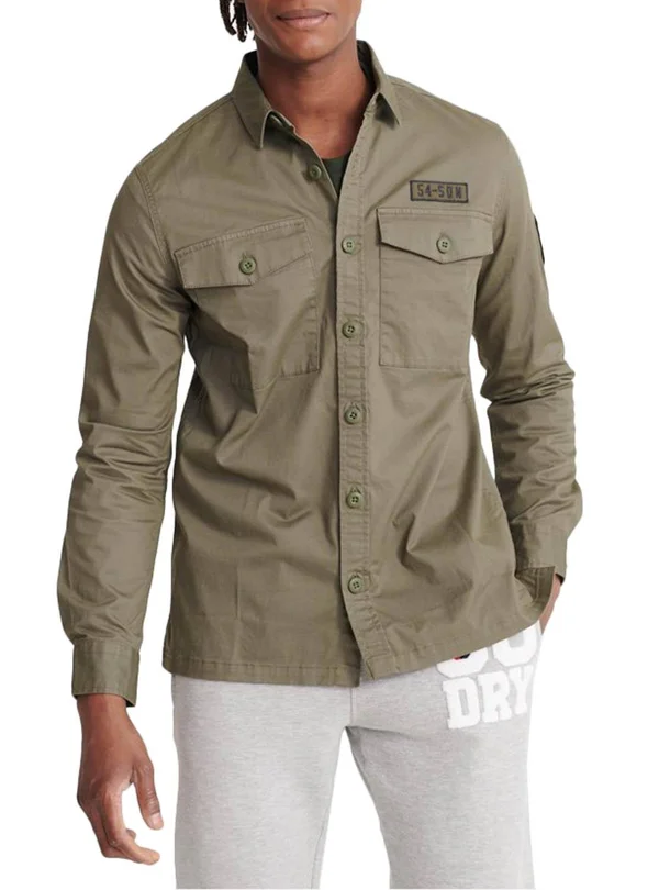 Superdry Core Military Patched Shirt - Green - Casual Shirts