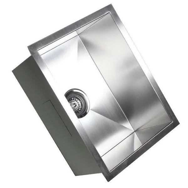 15-inch Stainless Steel 16 Gauge Zero Radius Single Bowl Kitchen Island Bar Undermount Sink