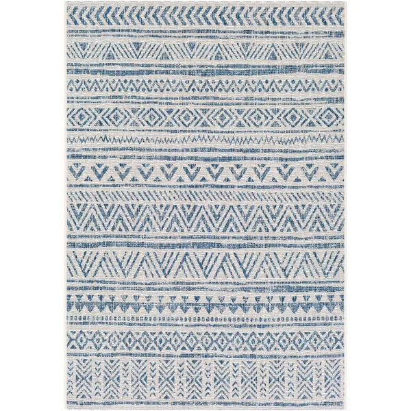 Art of Knot Abbas Navy Bohemian Outdoor 2&7 inch x 10& Area Rug