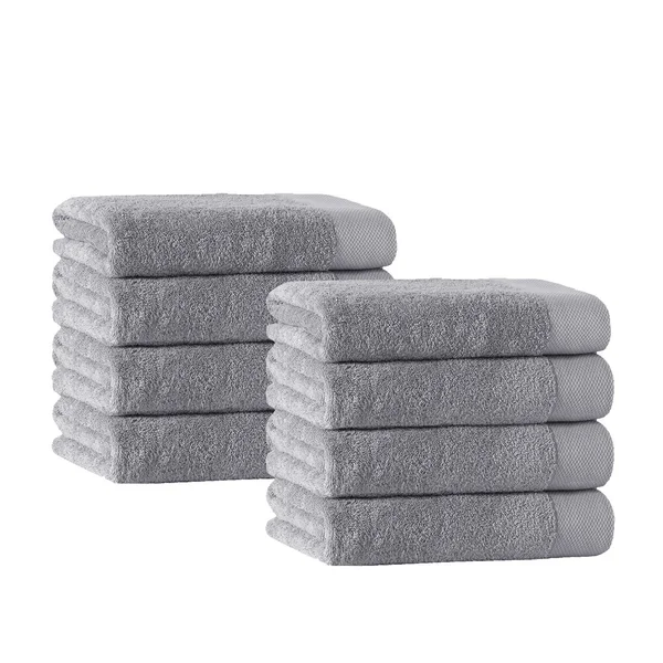 Enchante Home Signature Hand Towels (Set of 8) Water Fall - White