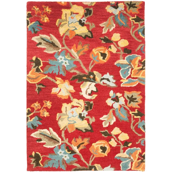 Safavieh Blossom BLM672A Red - Multi 4& x 6& Area Rug