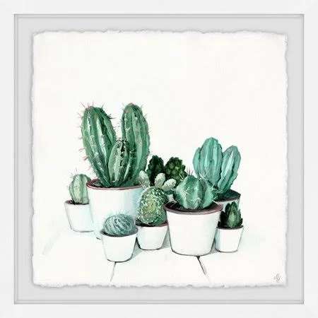Bungalow Rose 'The White Pots' Framed Watercolor Painting Print