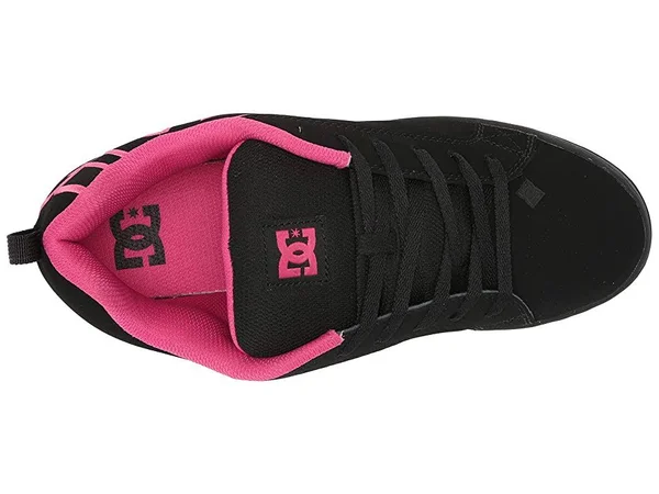 Women's DC Court Graffik Skate Shoes in Black/Pink Size 8.5 Medium