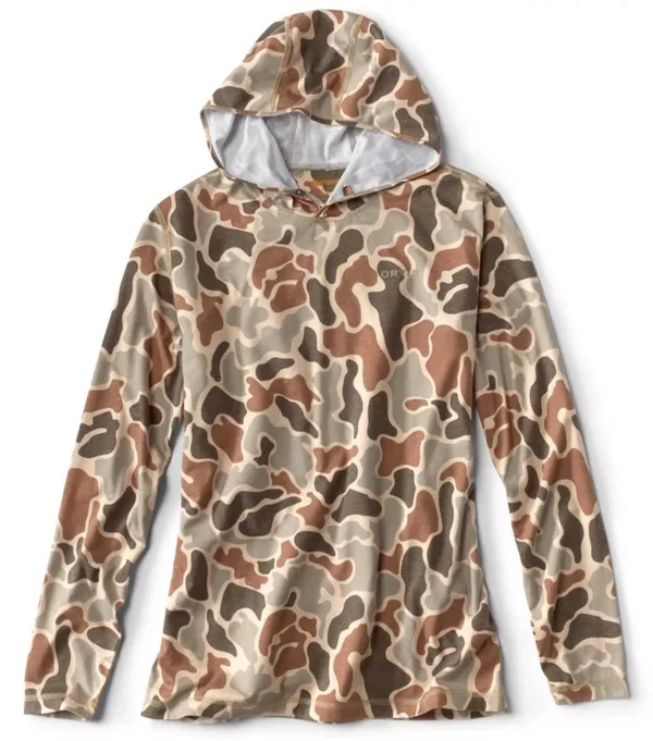 Orvis Drirelease Pullover Hoodie Blue Wash Print, L