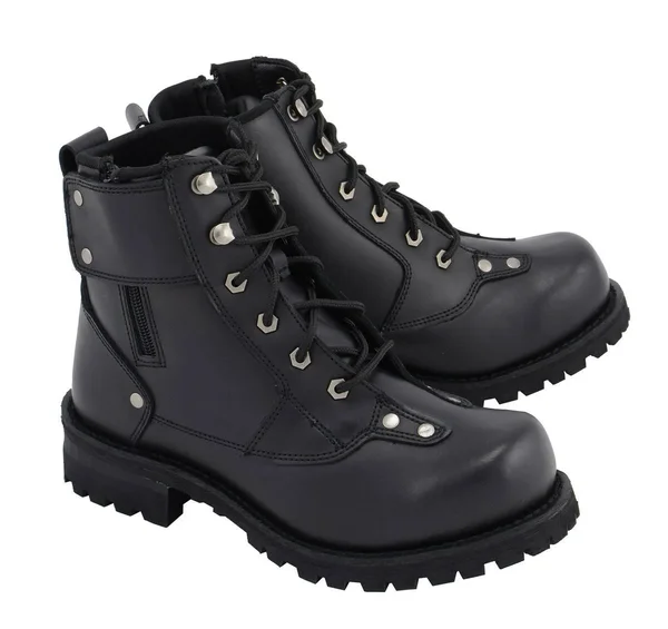 M Boss Motorcycle Apparel Bos49007 Men's 7 Inch Black Outlaw Leather Motorcycle Boots - Black, 15