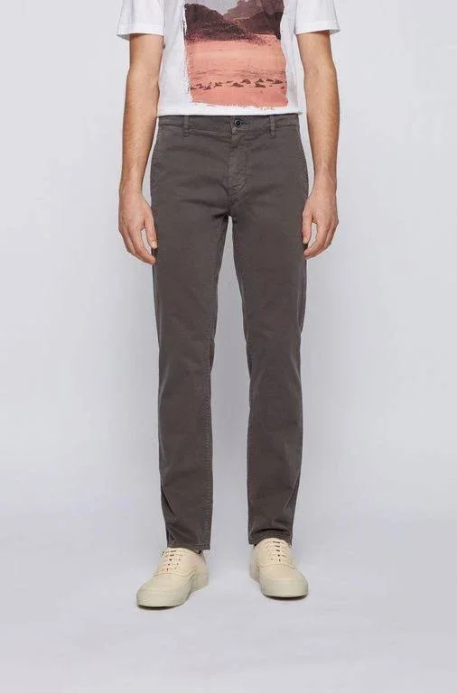 Hugo Boss - Slim Fit Casual Chinos in Brushed Stretch Cotton - Charcoal