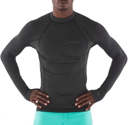 Men's Patagonia Long Sleeve R0 Top - Black/Forge Grey