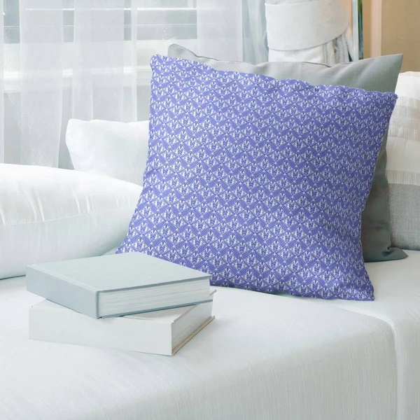 Main Alternate Art Deco Throw Pillow - 16 x 16 - Blue - Linen
