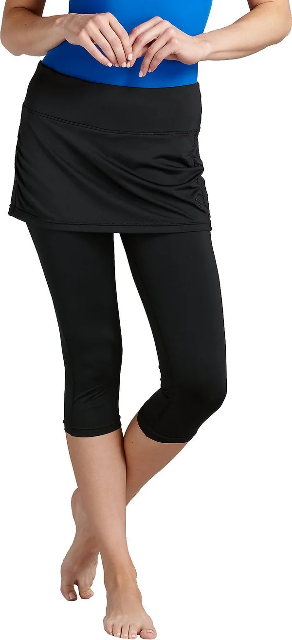 Coolibar UPF 50+ Women's Shorebreak Skirted Swim Capris - Sun Protective