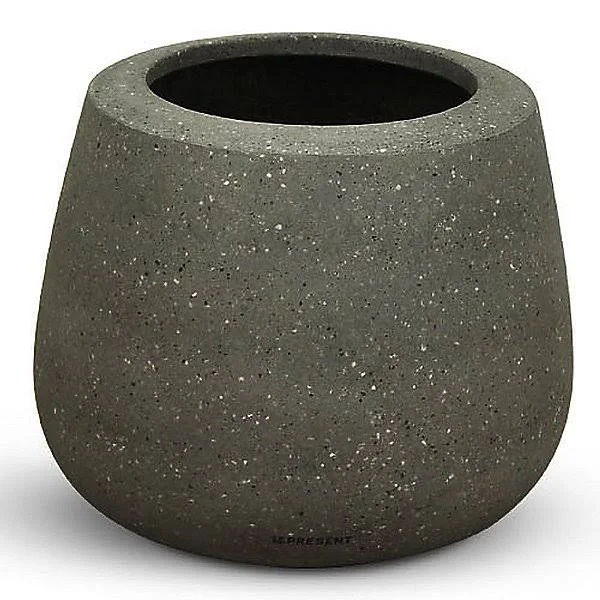 15x22 Belly Matte Planter - Black - Le Present - Concrete Gray