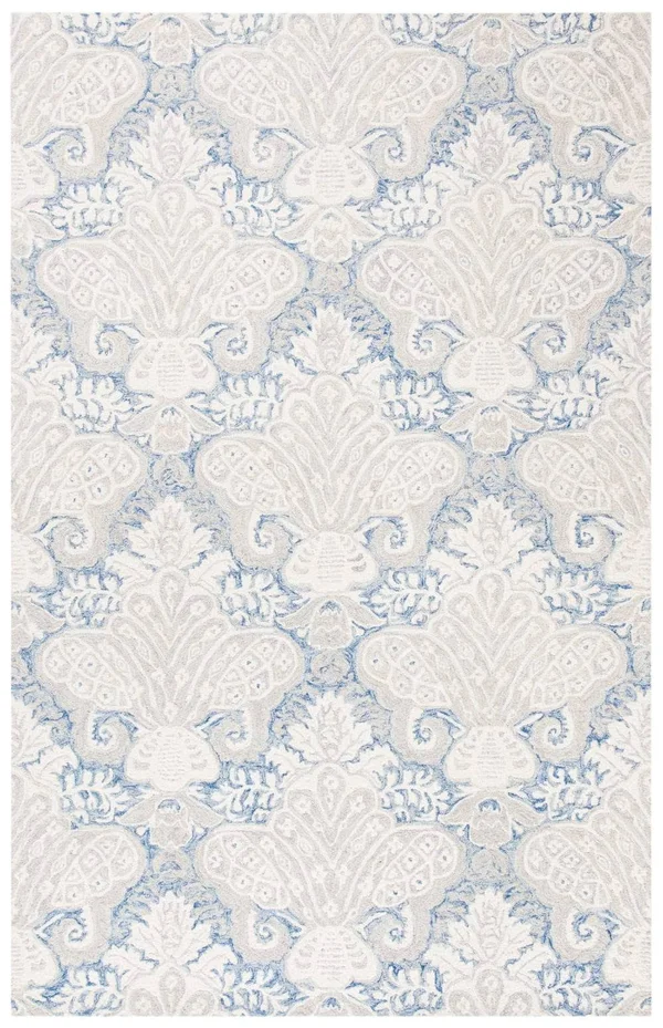 Safavieh Micro-Loop Rug Collection MLP539M - Blue - Ivory - 2&-3x22 x 7&
