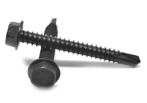 #12-14 x 1 1/4 Self Drilling Screw Hex Washer Head #3 Point Low Carbon Steel Black Oxide