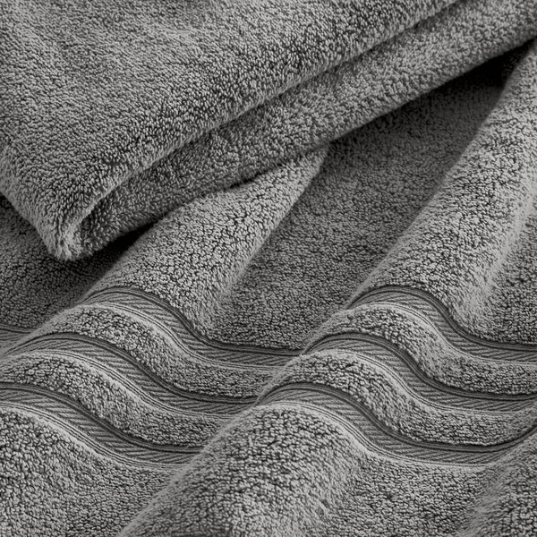 Micro Cotton 6-Piece Bath Towel Set in Stone Gray
