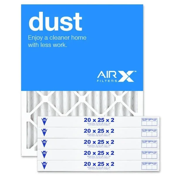AIRx Filters Dust 20x25x2 Air Filter Replacement Pleated MERV 8, 6-pk